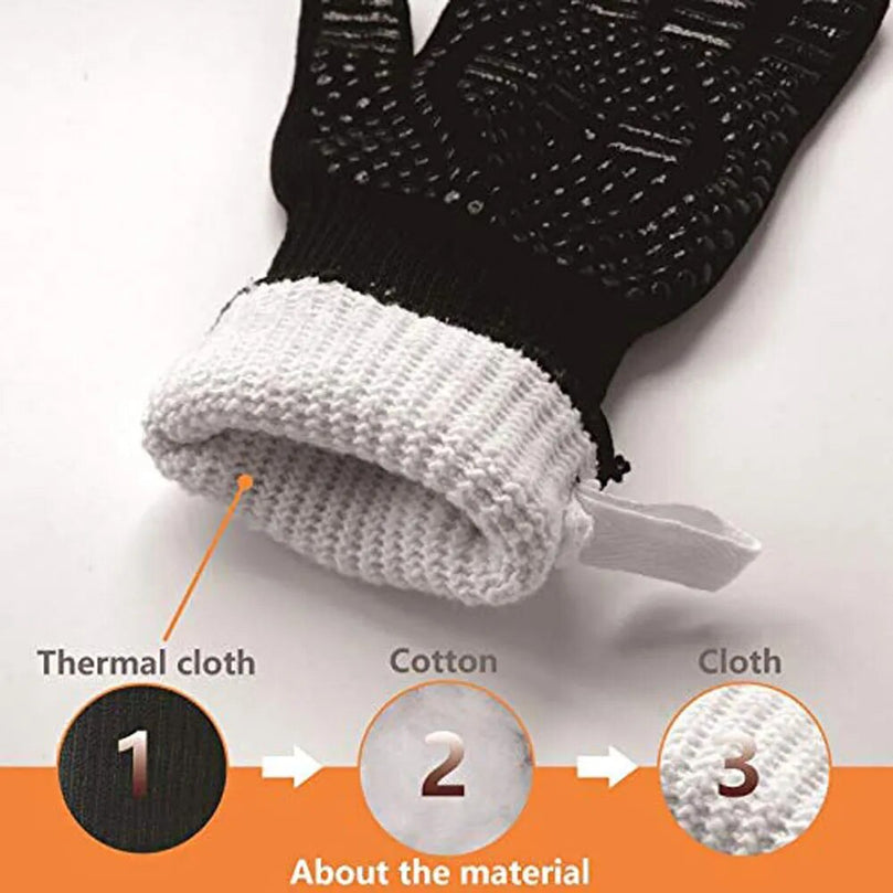 Grill Glitter Non-Slip Cut Shield Silicon Grill Gloves Heat Resistant up to 930°F